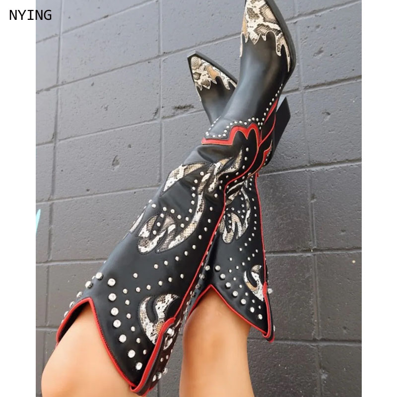 Western Cowgirl Boot - 2025 Plus Size 44 Women's Embroidered