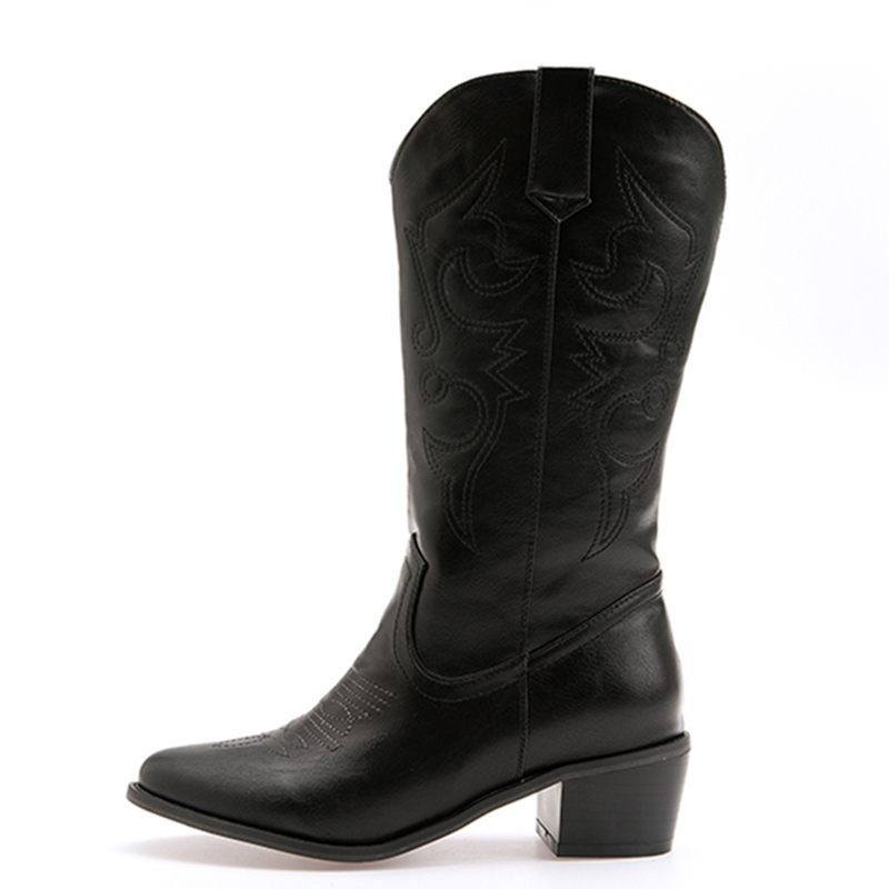 Western Cowgirl Boot - Cổ Điển Giữa Bắp Chân Giày