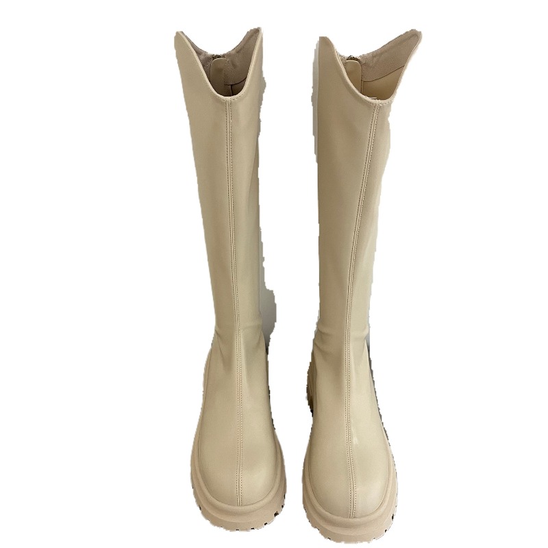 Retro Bare Colored Boots Women - đánh giá và giá High Knee Heel Boots