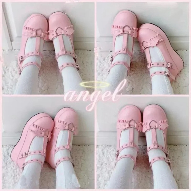 New Sweet Heart Buckle Wedges  - đánh giá và giá Platform Sneakers Chunky