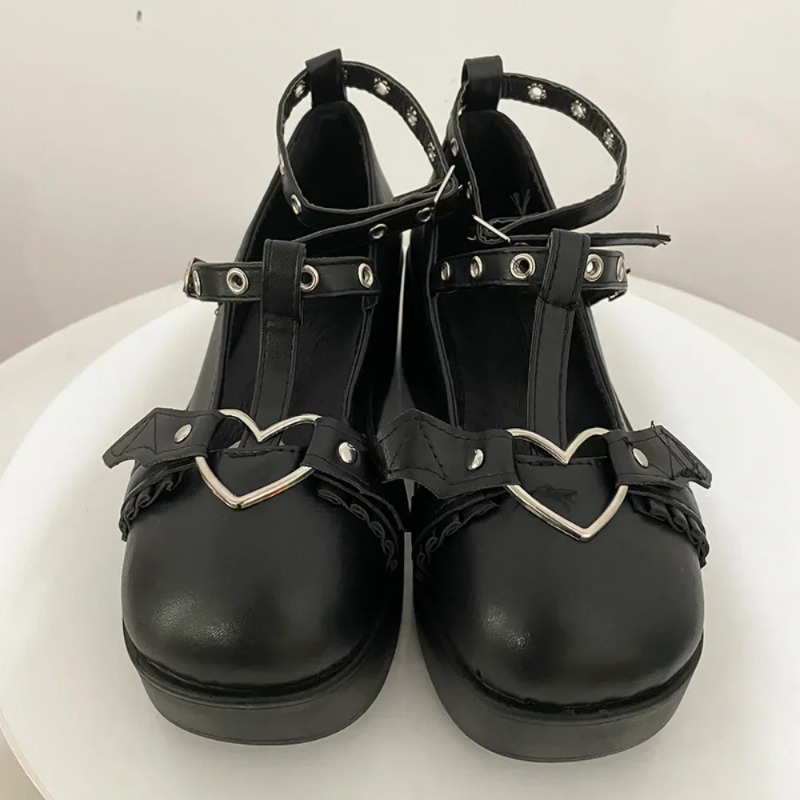New Sweet Heart Buckle Wedges  - đánh giá và giá Platform Sneakers Chunky