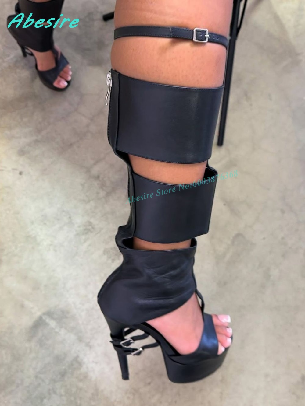 Red Faux Leather Cutout Gladia - đánh giá và giá High Knee Heel Boots