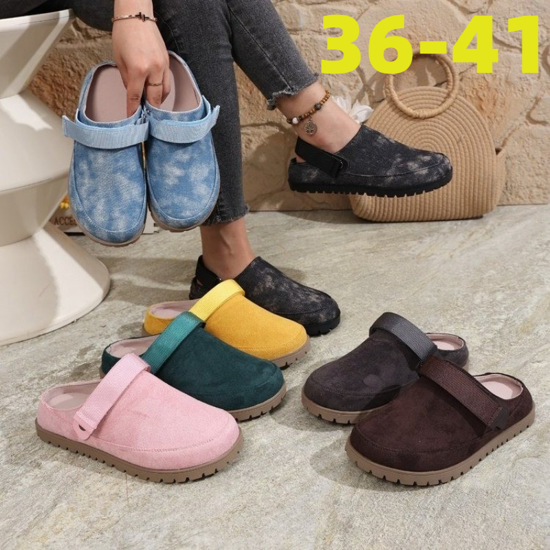 New Women Suede Mules Multicol - đánh giá và giá Slip On Mule Flat
