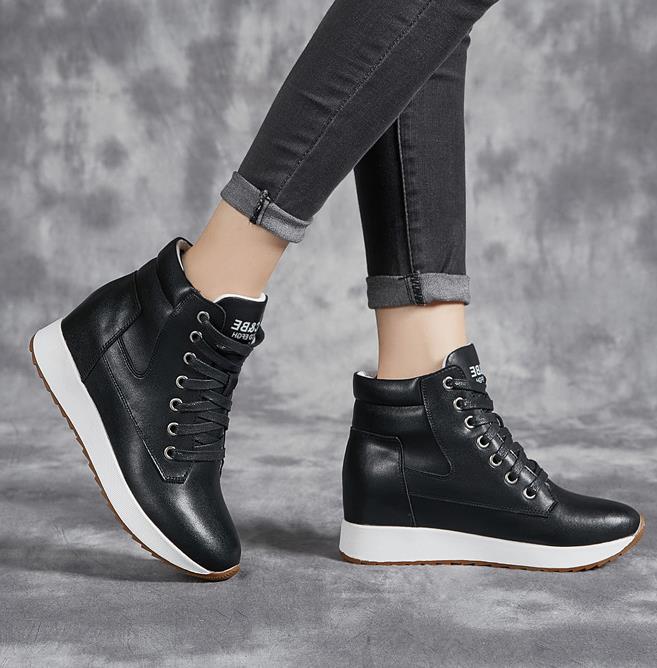 7CM Genuine Leather Women Ankl - đánh giá và giá Platform Sneakers Chunky