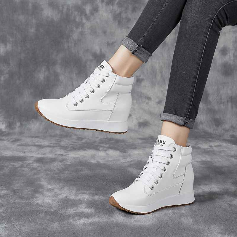 7CM Genuine Leather Women Ankl - đánh giá và giá Platform Sneakers Chunky