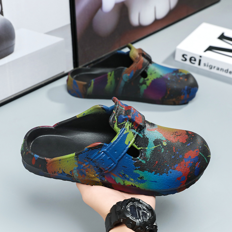 Men Women Graffiti Splash Pain - đánh giá và giá Slip On Mule Flat