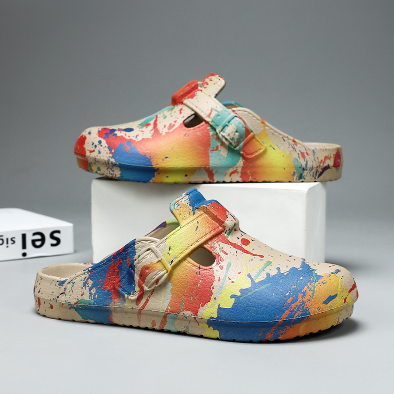 Men Women Graffiti Splash Pain - đánh giá và giá Slip On Mule Flat