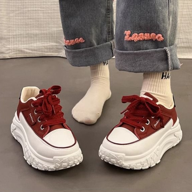 Spring Chunky White Sneakers f - đánh giá và giá Platform Sneakers Chunky