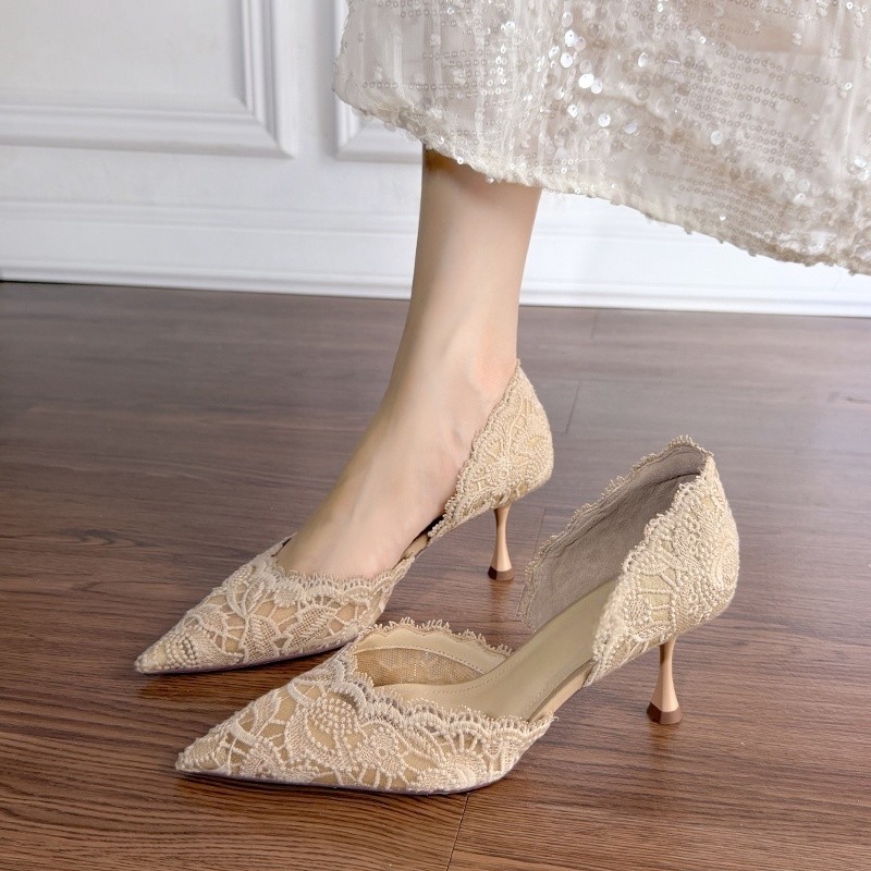 Lace Pointed Toe High Heels Wo - đánh giá và giá Women Shoes Model