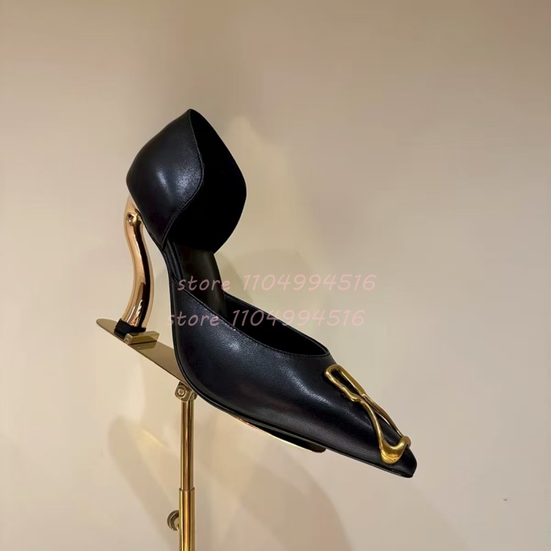 Metal Decor Black Suede Cover  - đánh giá và giá Women Shoes Model