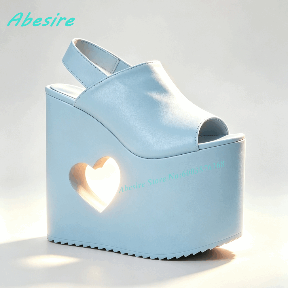 Pink Heart Cutout Wedge Platfo - đánh giá và giá Women'S Shoes Y2K