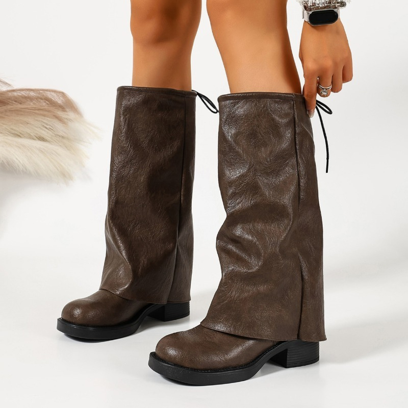 New autumn and winter drawstri - đánh giá và giá High Knee Heel Boots