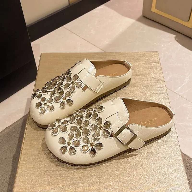 Women's Floral Rhinestone Buck - đánh giá và giá Slip On Mule Flat