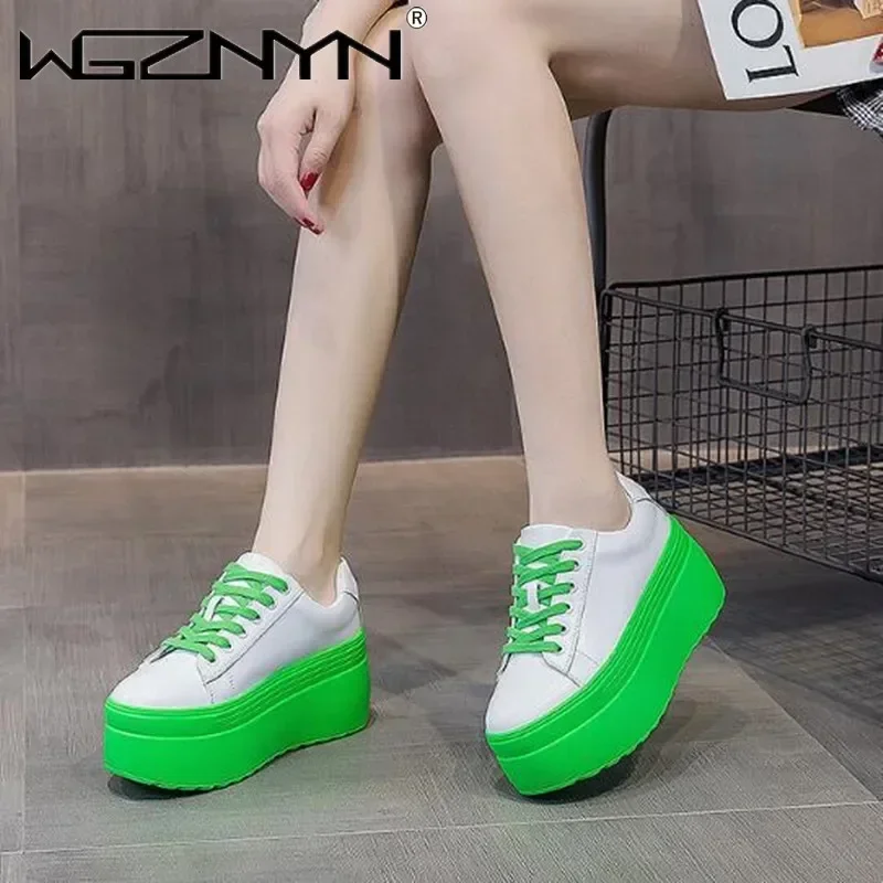 Luxury Autumn Genuine Leather  - đánh giá và giá Platform Sneakers Chunky