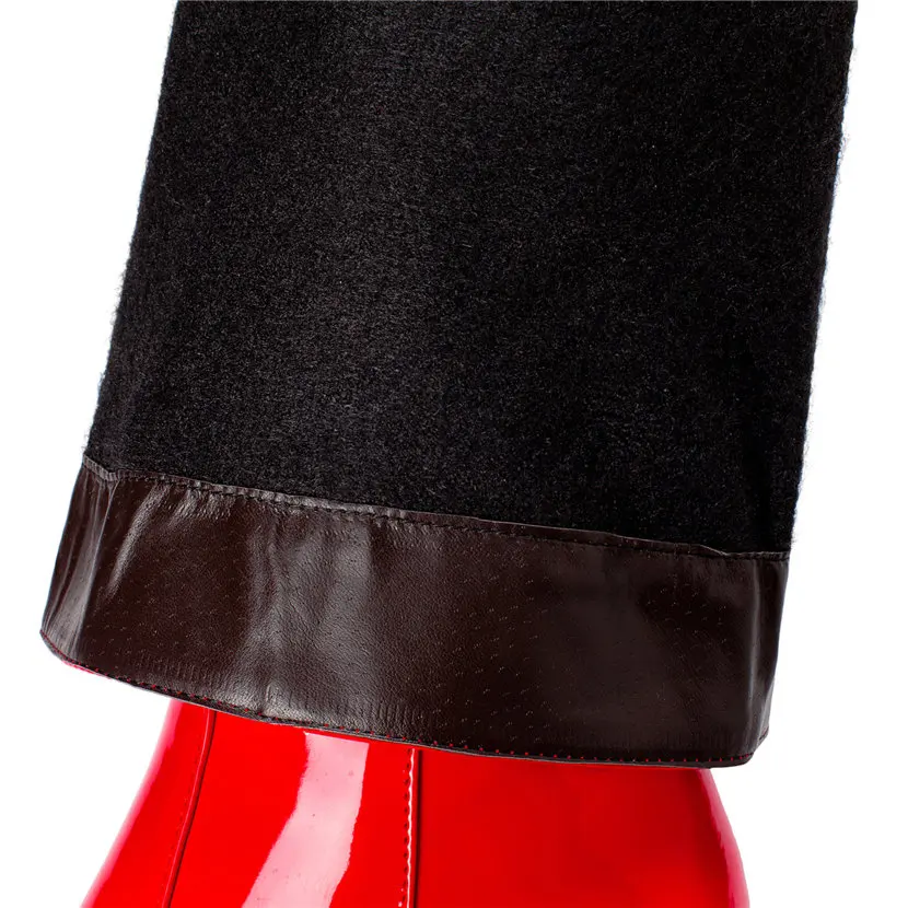 Red White Patent Leather Women - đánh giá và giá High Knee Heel Boots
