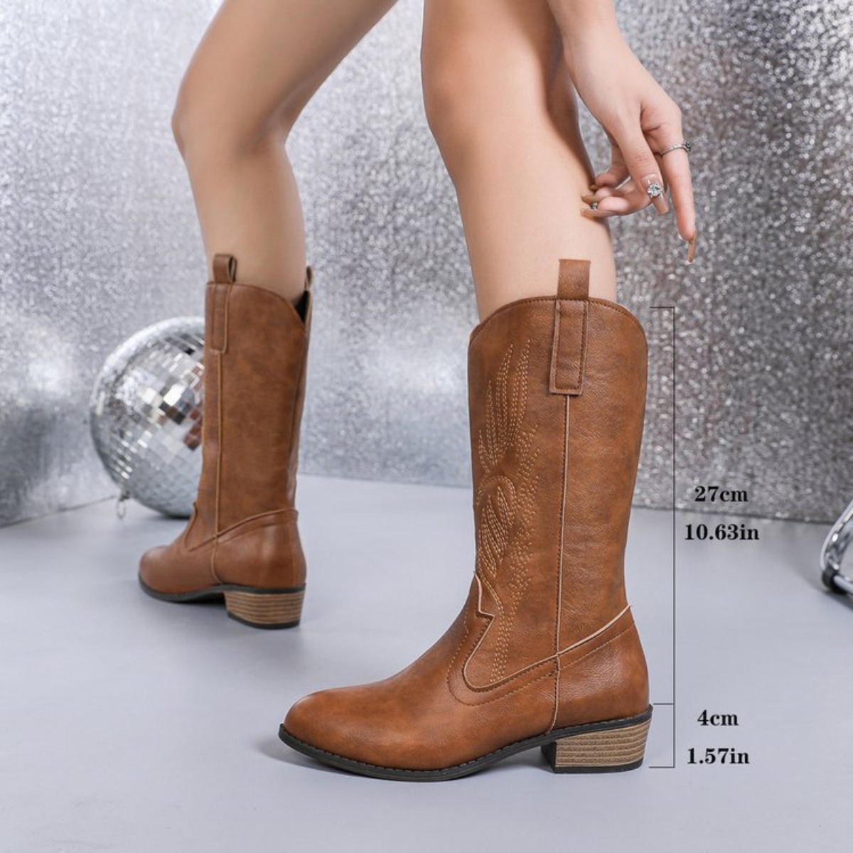 Women Retro Floral Embroidered - đánh giá và giá Western Cowgirl Boot
