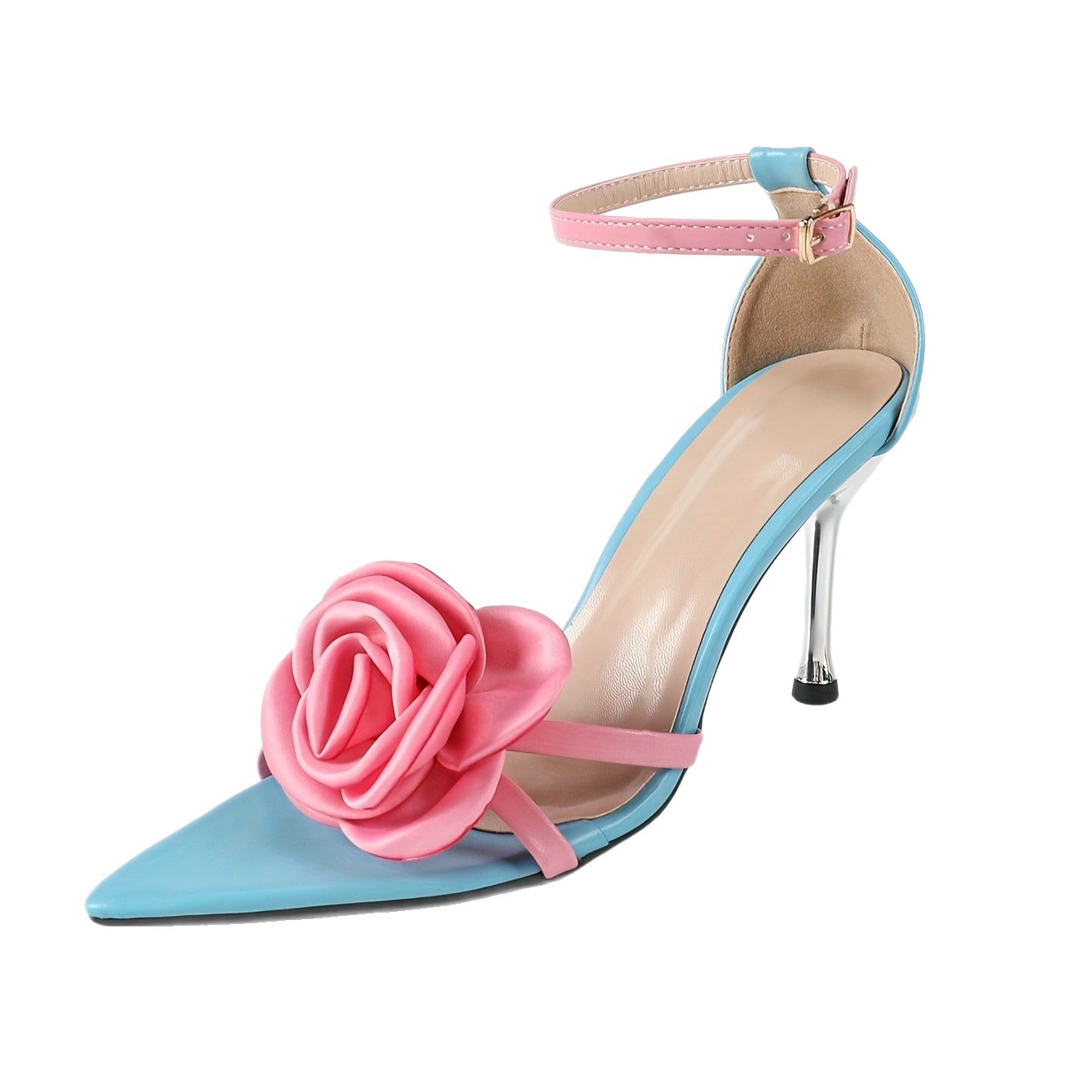 10cm/3.93inch Pink Flower Blue - đánh giá và giá Women'S Shoes Back To School