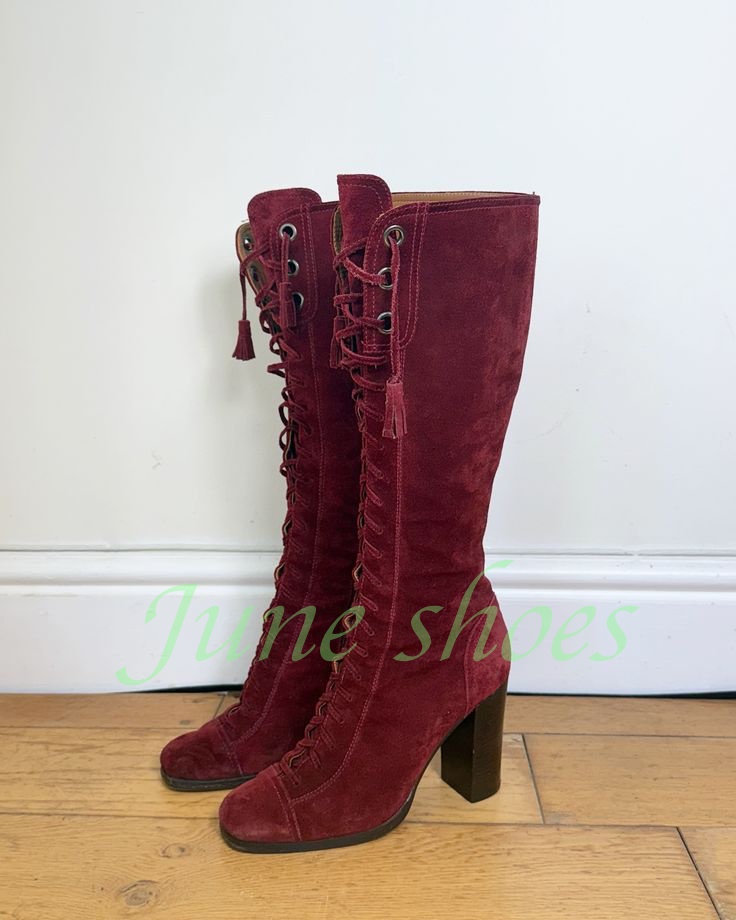 Women Burgundy Faux Suede Knee - đánh giá và giá Western Cowgirl Boot