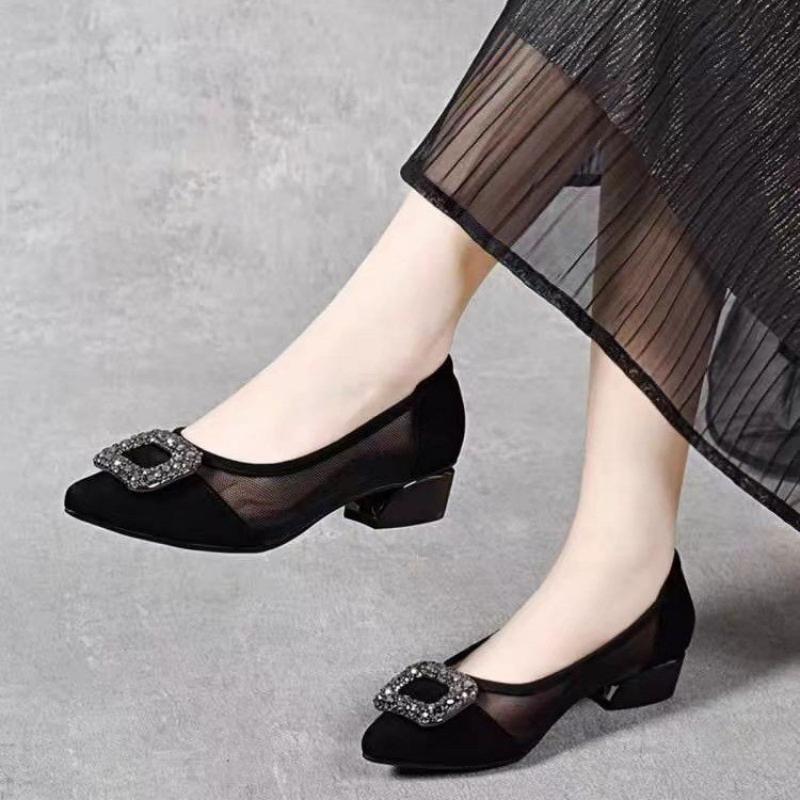 Elegant Pointed Toe Mesh Block - đánh giá và giá Women Shoes Model