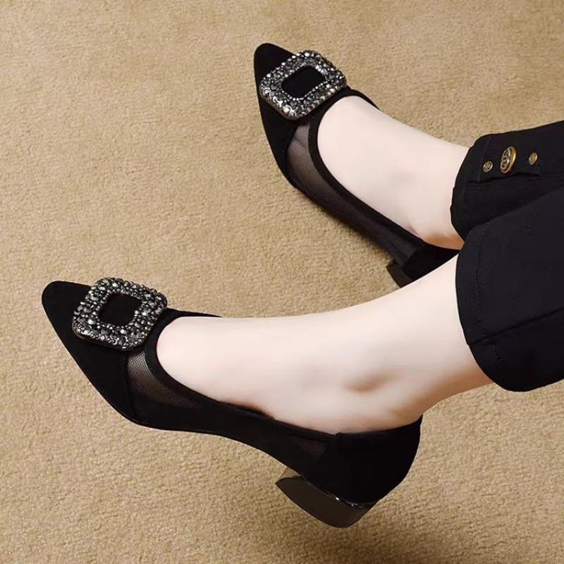 Elegant Pointed Toe Mesh Block - đánh giá và giá Women Shoes Model